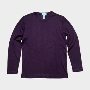 Alfani Ribbed Crewneck Eggplant Heather Size Small